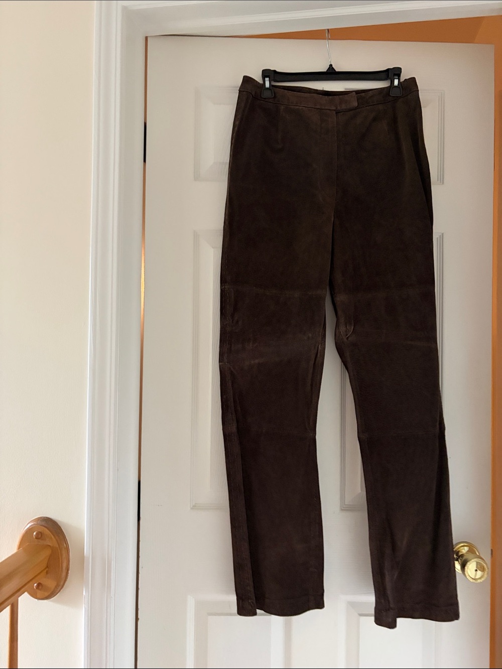 Massini Dark Brown Suede Women's Suede Trousers